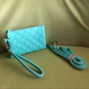 Sea Green Wristlet and Cross Body Combo